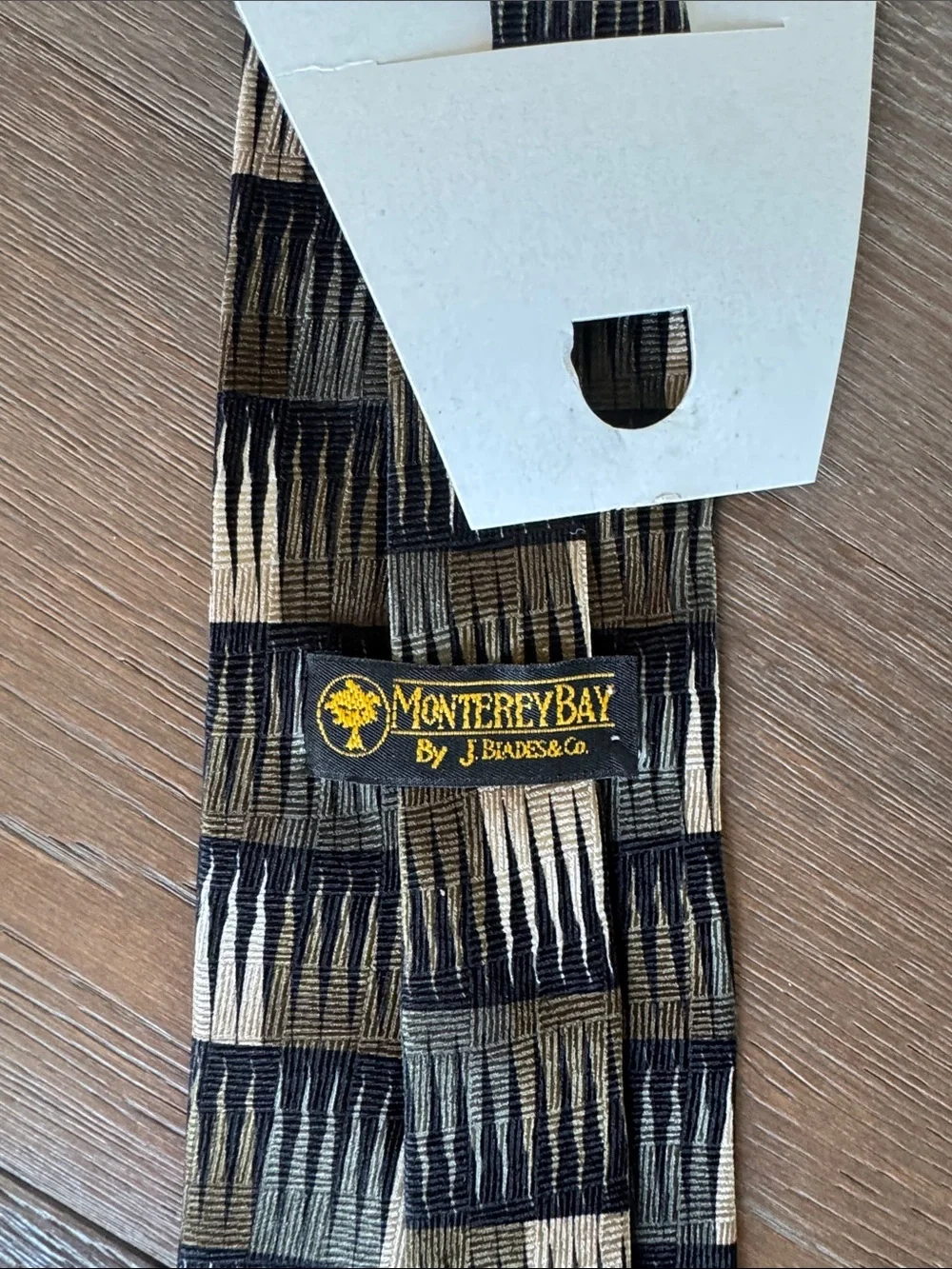 Black and Gold Textured Stripe Men's Tie